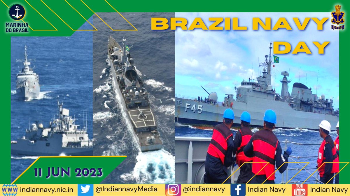 #IndianNavy extends warm wishes to #BrazilNavy on their Navy Day.
#BridgesofFriendship
@marmilbr
@indiainbrazil
@indiannavy