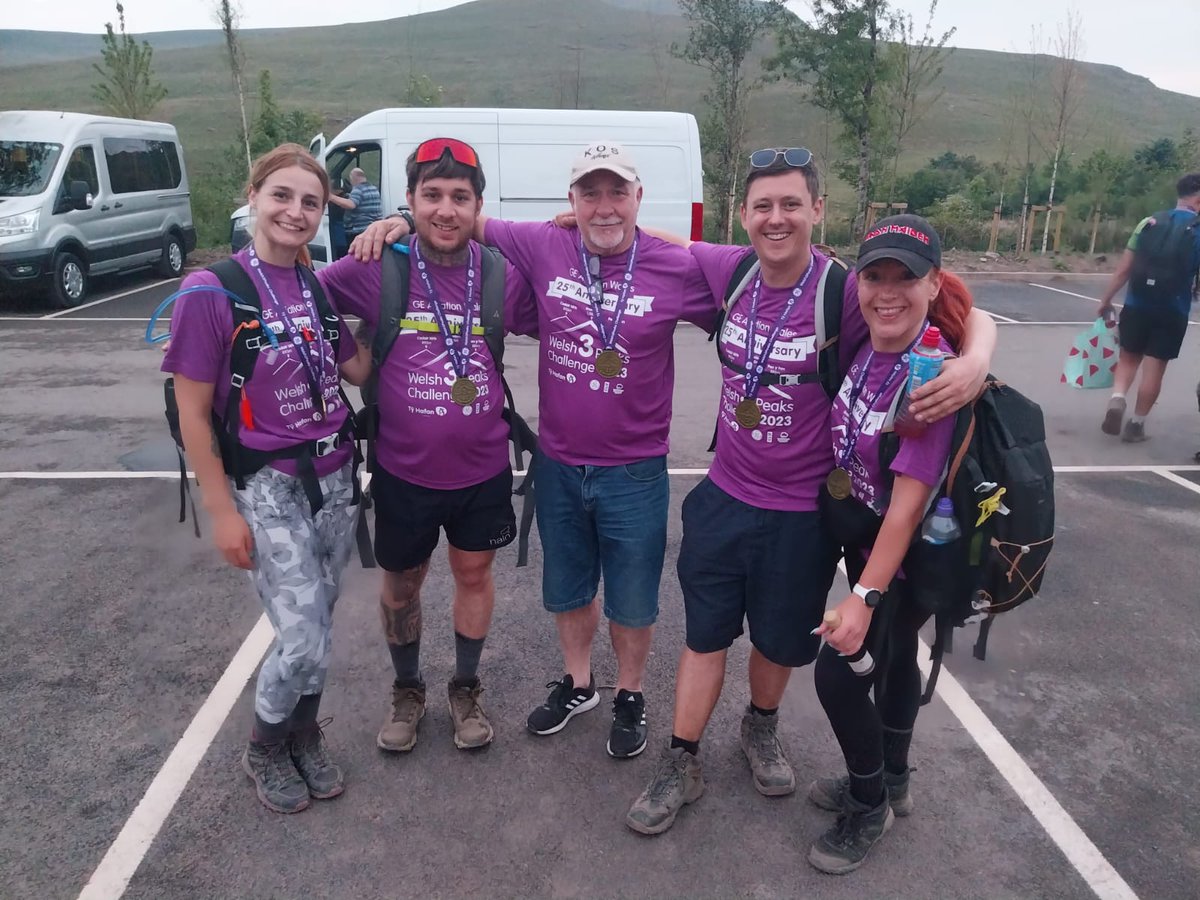 So proud that we did this!Snowdon was beautiful, Cadair was so unbelievably hard but impressive and the atmosphere at Pen Y Fan was pure elation! 💚⛰️⛰️⛰️🥾🎉
Thank you to the amazing team at GE for supporting @tyhafan Such a great, well run event! 
#welsh3peaks