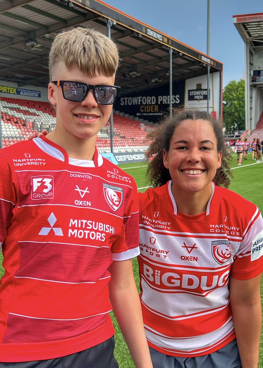 JonnyRawlings68's tweet photo. Future looking very bright in cherry &amp; white 🎪🍒. Thanks @Glos_PuryWRFC  for a great performance y’day at @gloucesterrugby. Tickets bought for the whole family to help fill Kingsholm for the Final to help bring the trophy home (awesome game by the way @TatyanaHeard12) https://t.co/Xp6brL35R1