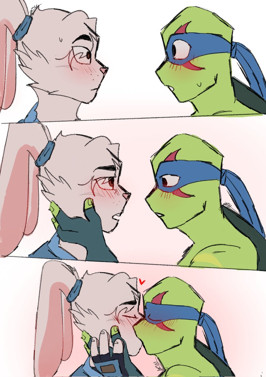 Oh boy they kissed #TMNT #tmntleo #tmntmikey #rottmnt #leosagi #yuichiusagi #LGBTQ