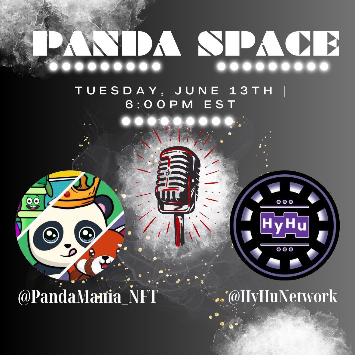 ❤️, RT &amp; TAG 3 for chance at $20 in ETH

MUST FOLLOW <a href="/HyHuNetwork/">HyHu Network (Poker, Raffles & NFT)</a> &amp; <a href="/PandaMania_NFT/">PandaMania</a> 

Must be in space: x.com/i/spaces/1yNxa…

LET’S get some updates on <a href="/HyHuNetwork/">HyHu Network (Poker, Raffles & NFT)</a> #web3POKER AND more!!!