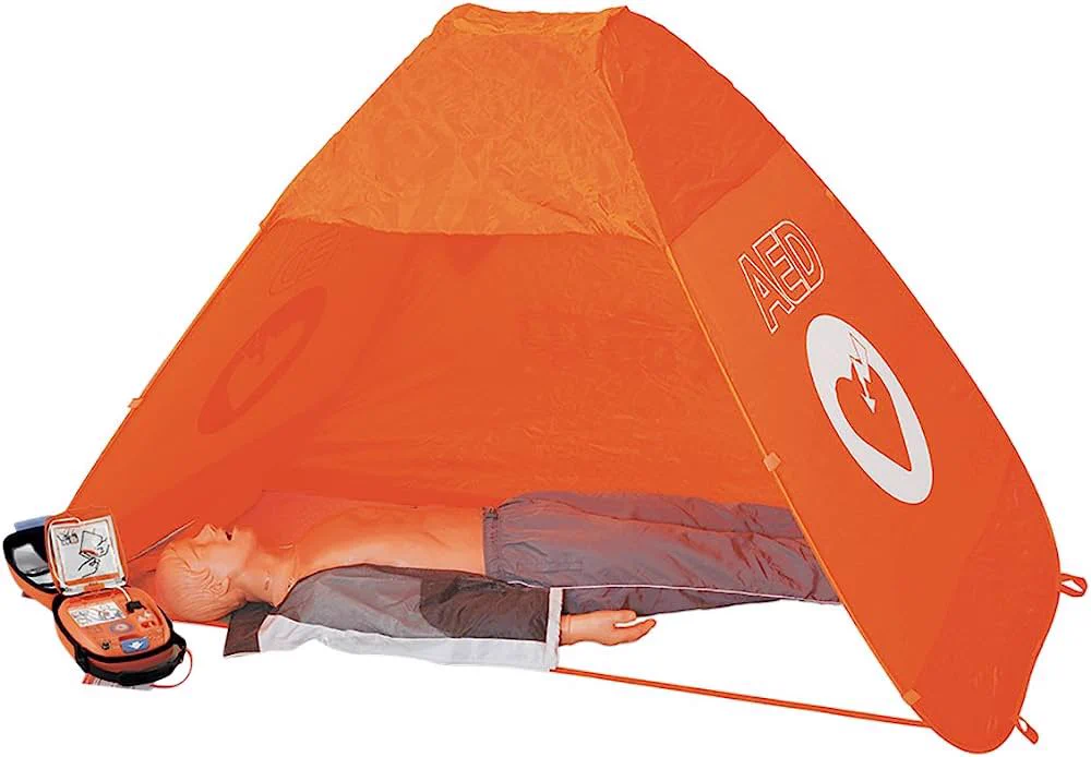 AEDのテント？！プライバシーが守られて、救急隊にも見つけてもらいやすい！