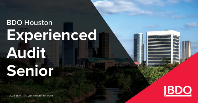 Ready to work in Texas? @BDO_USA is now hiring an Experienced Audit Senior, based in Houston. Apply today. #NowHiring #AuditJobs bit.ly/3qBfUHb