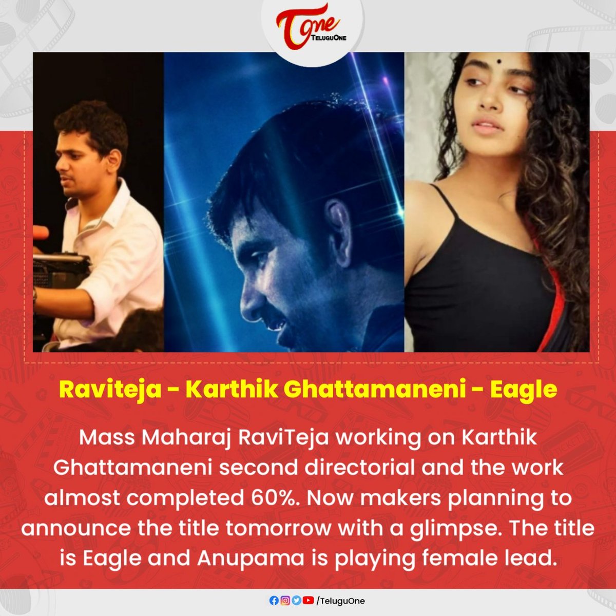 #KarthikGhattamaneni - #Raviteja - #AnupamaParameswaran

#Eagle announcement soon