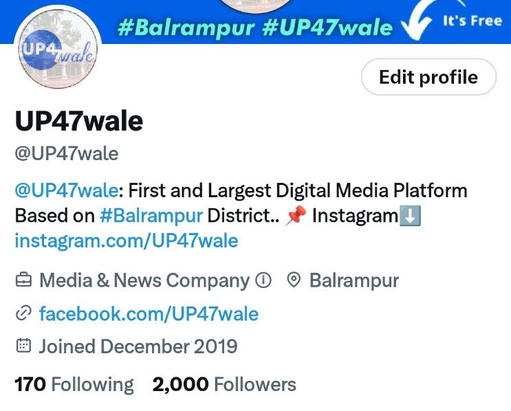 2000+ Family on Twitter 😍🔥
.
Keep Your Love & Support ❤️

#UP47wale #Balrampur