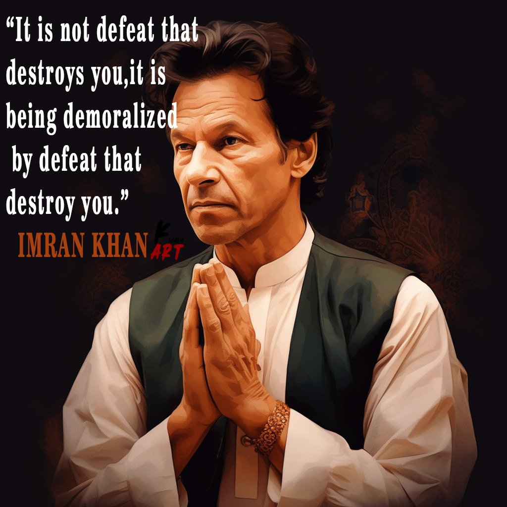 'It's not defeat that destroys you ,it is being demoralized by defeat that destroy you'

#imrankhan #pti #pmimrankhan #kaptaan #ikvision #tabdeeli #justiceforall #onenationonedestiny