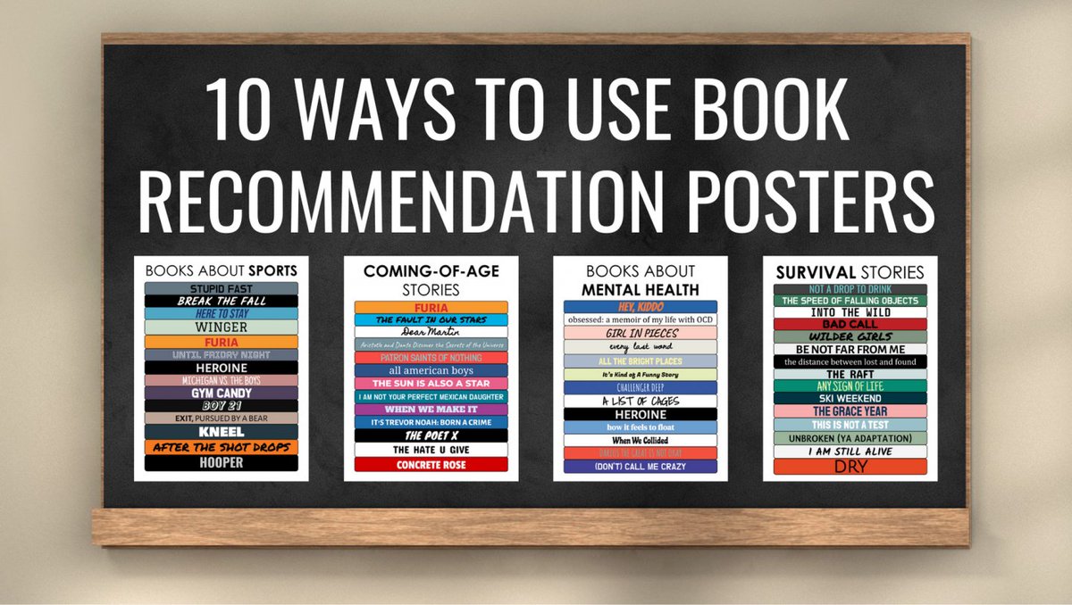 Learn how to use book recommendation posters to recommend better books to your middle &amp; high school students and improve your classroom library.

sbee.link/xfdwrghj39 via <a href="/writeonwmissg/">Miss G</a>
#mschat #hschat #reading #learning