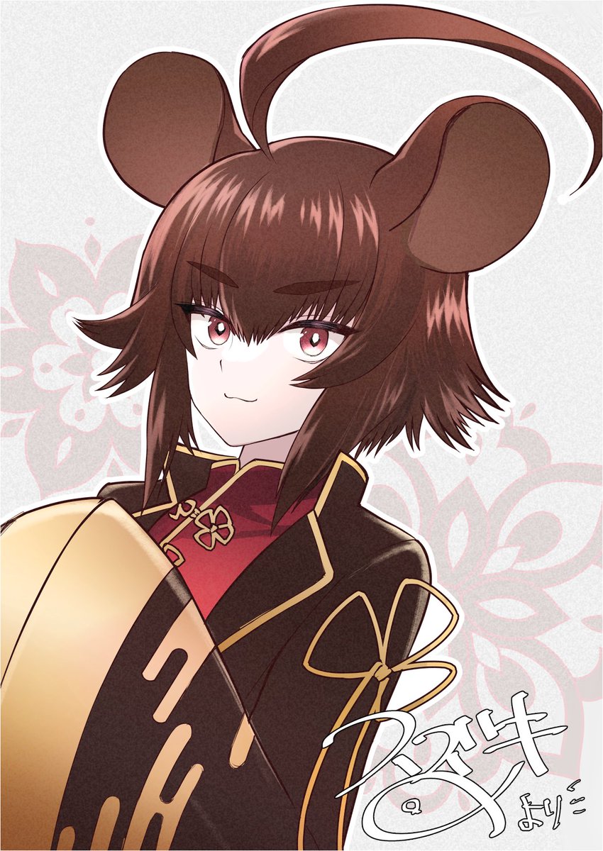animal ears 1girl ahoge solo brown hair chinese clothes mouse ears  illustration images