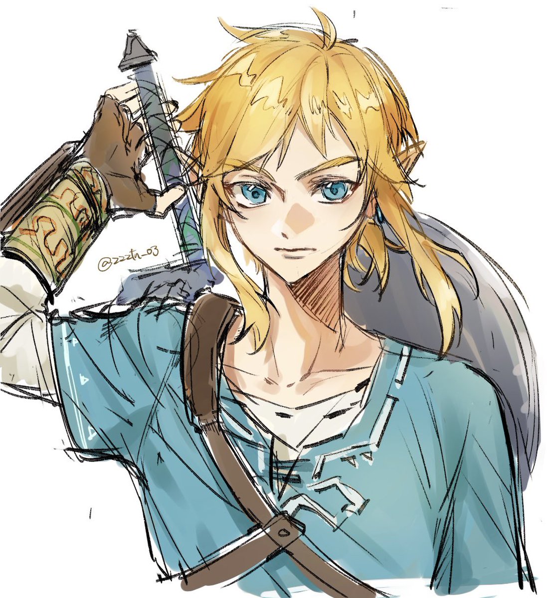 リンク(ゼルダの伝説) 「#BOTW #link  落書き」|天鹿のイラスト