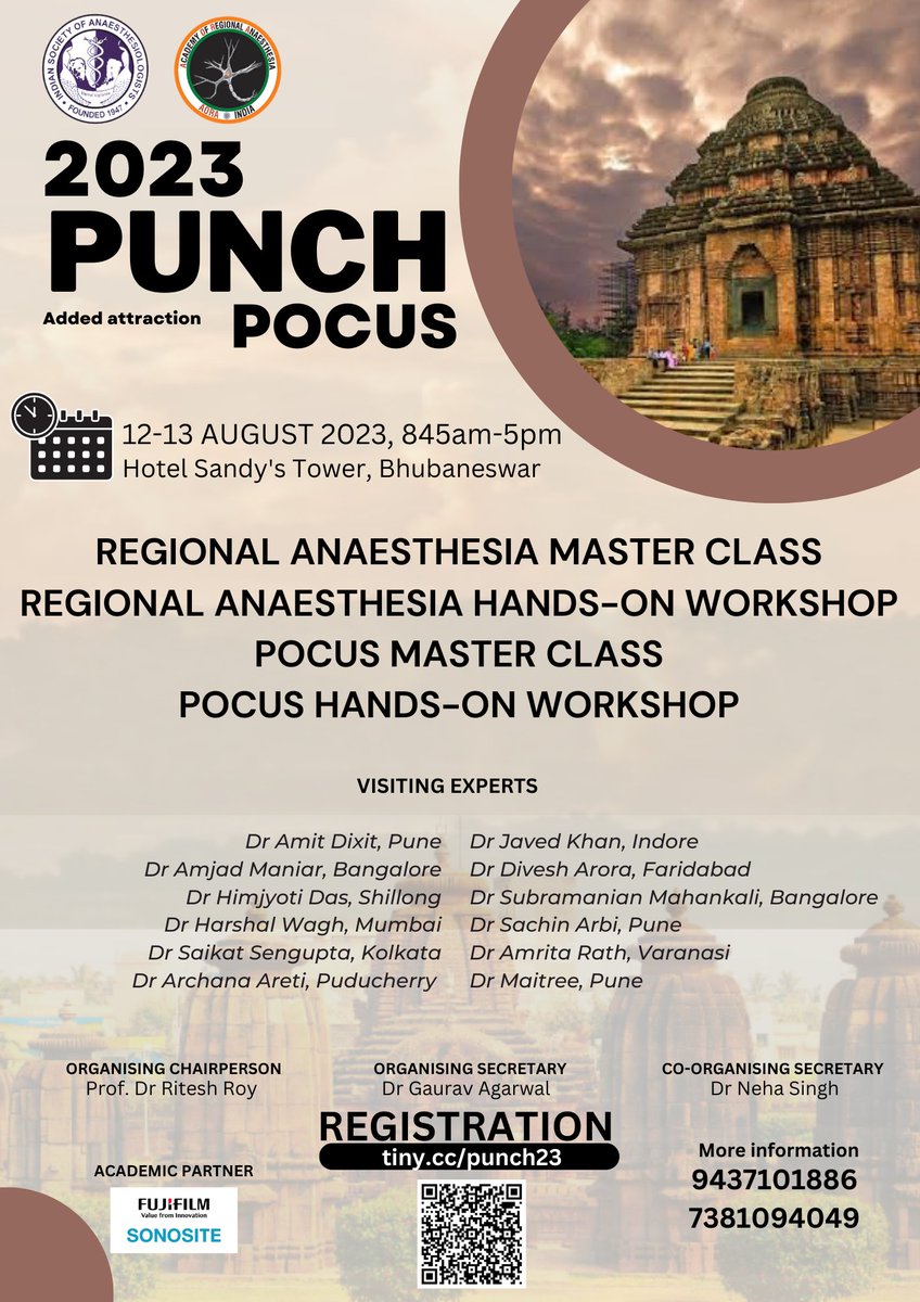 PUNCH is back on 12th-13th August 2023, with RA masterclass and 1:5 Hands-on scanning for delegates with expert internationally renowned faculty of AORA, India with an added attraction of POCUS Masterclass and 1:5 hands on scanning.