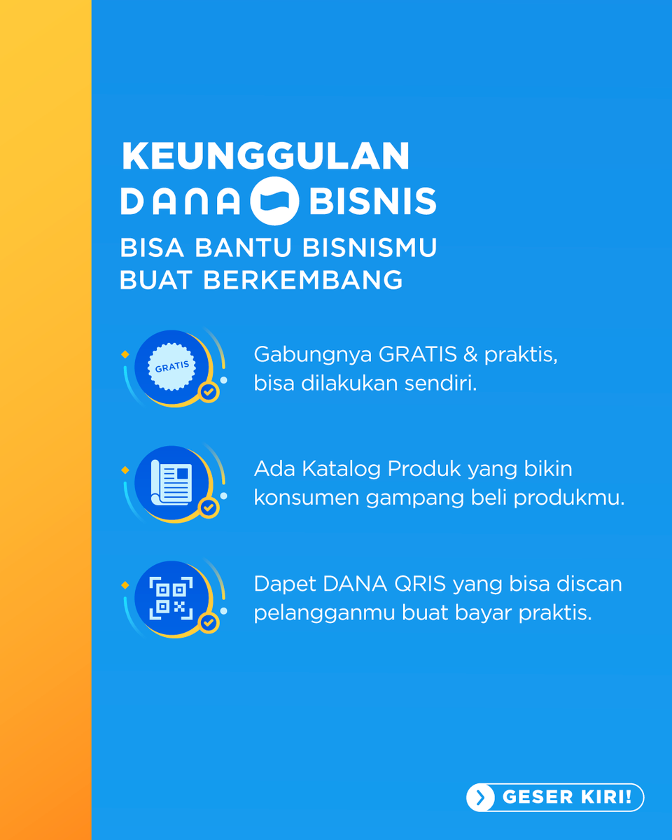 danawallet's tweet photo. Mau mulai bisnis gak perlu ribet. Bikin jadi mudah dan #BebasDrama aja bareng DANA Bisnis! gabungnya praktis dan bisnismu bisa jadi makin eksis 🤩💙 https://t.co/3q5WKmZd3I