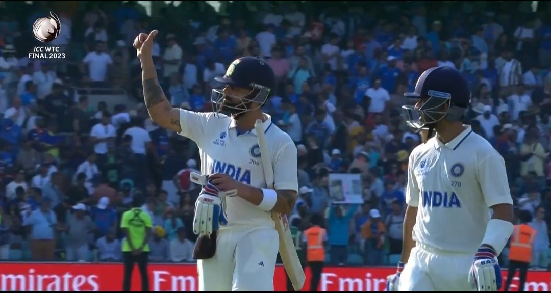 _Akshay_shetty's tweet photo. One more historical partnership loading 🏏

#WTCFinals #WTCFinal2023 #INDvsAUS  #ViratKohli #Rahane https://t.co/Tc5tSk1Asb
