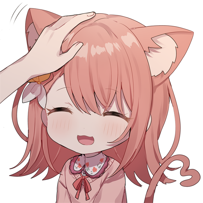 headpat 1girl animal ears tail simple background closed eyes white background  illustration images