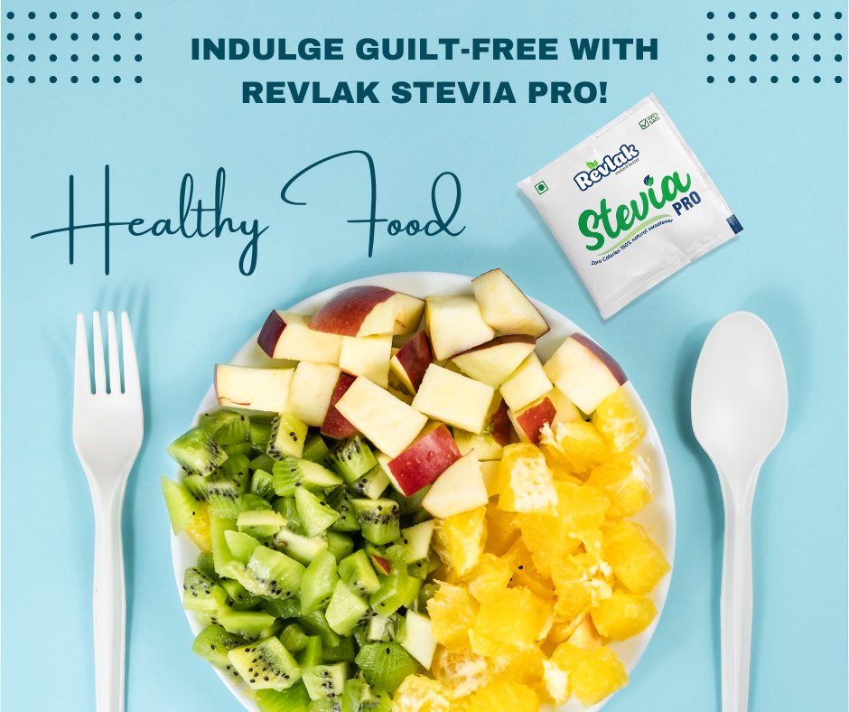 'Indulge guilt-free with #RevlakStevia! Say goodbye to sugar and hello to a healthier lifestyle. 🌿🍃 #SteviaSweetener #SugarAlternative'