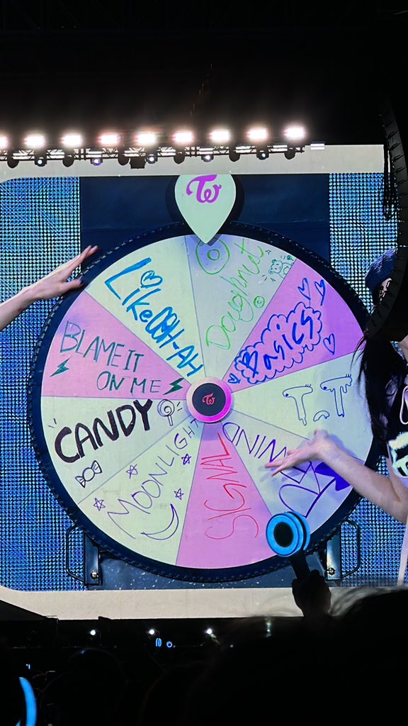 Roulette wheel for Los Angeles

DOUGHNUT
BASICS
TT
REWIND
SIGNAL
MOONLIGHT
CANDY
BLAME IT ON ME
LIKE OOH-AHH

#READYTOBE_IN_LOSANGELES #TWICE_5TH_WORLD_TOUR