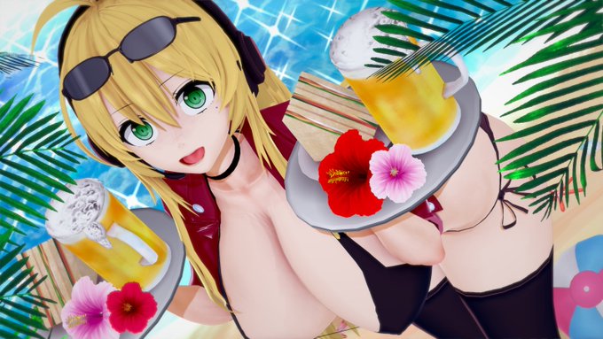 暑いので黒ビキニ着てマキちゃん… 