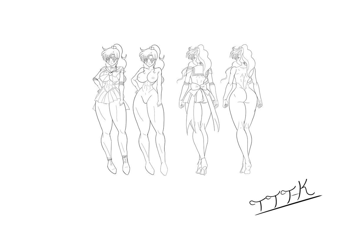 I haven't had much time to draw the past couple of months, but I was able to finish the poses for this character sheet for Makoto here. I have to add some expressions after this, and I'm excited to do those. #SailorMoon