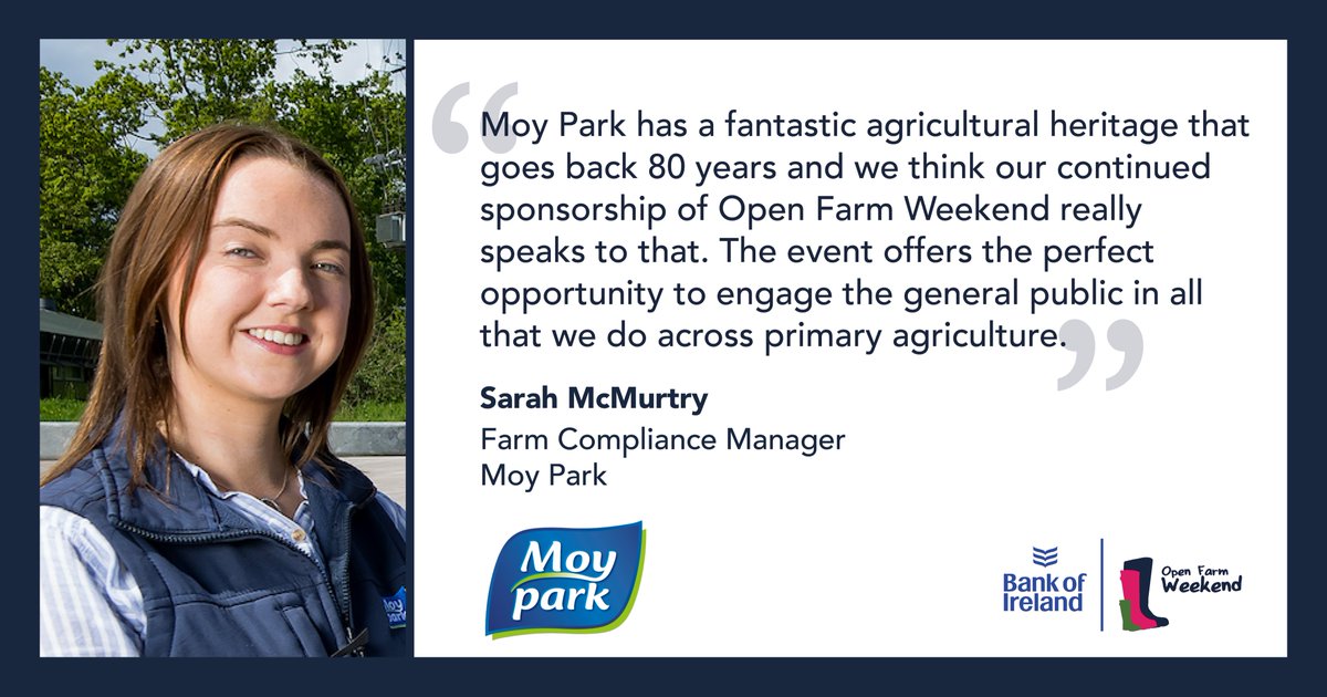 🤝PARTNER NEWS🤝 Moy Park's ongoing support for Bank of Ireland Open Farm Weekend reflects its dedication to fostering agricultural education and awareness. We get the thoughts of Sarah McMurtry from <a href="/MoyPark/">Moy Park</a> 🍗🐔 <a href="/UFUHQ/">Ulster Farmers' Union</a>