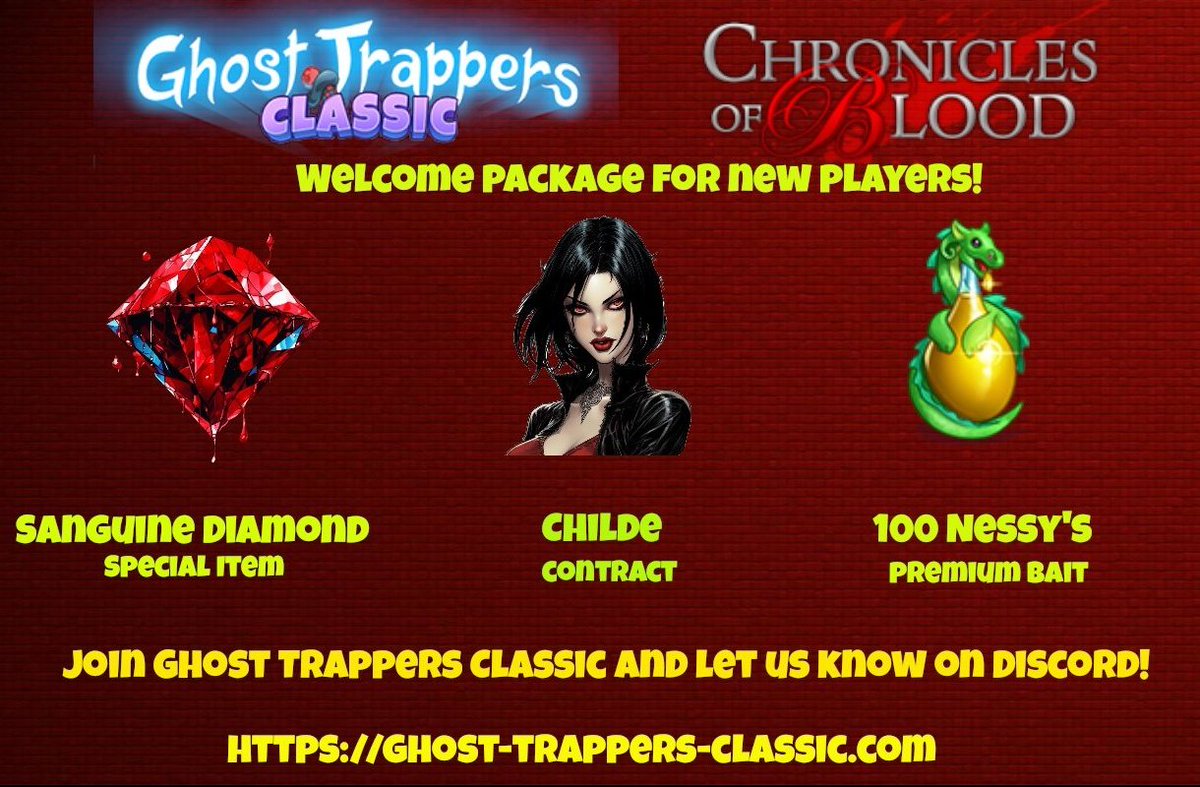 Join GTC and get free items!

ghost-trappers-classic.com

 #games #chroniclesofblood #midjourneyai #browsergame #vampires #werewolves #zombies #gamingcommunity #indiegames #fantasygaming #casualgaming #gothicgaming #onlinegaming #supernatural #gothic  @GhostgameStudio  @errorghost