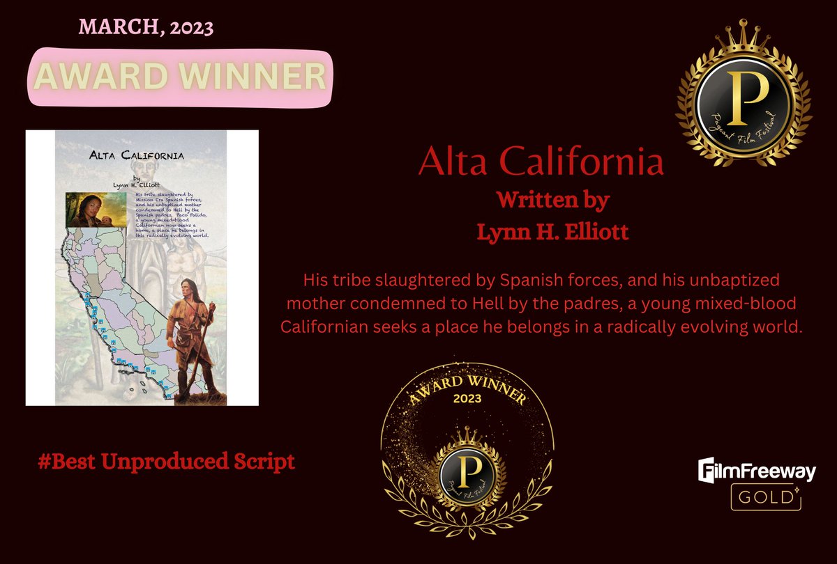 pageant_film's tweet photo. Script name: Alta California
Written by: Lynn H. Elliott
Ratings: 8.0
#bestscriptawards #script https://t.co/I4RaAcxH0H