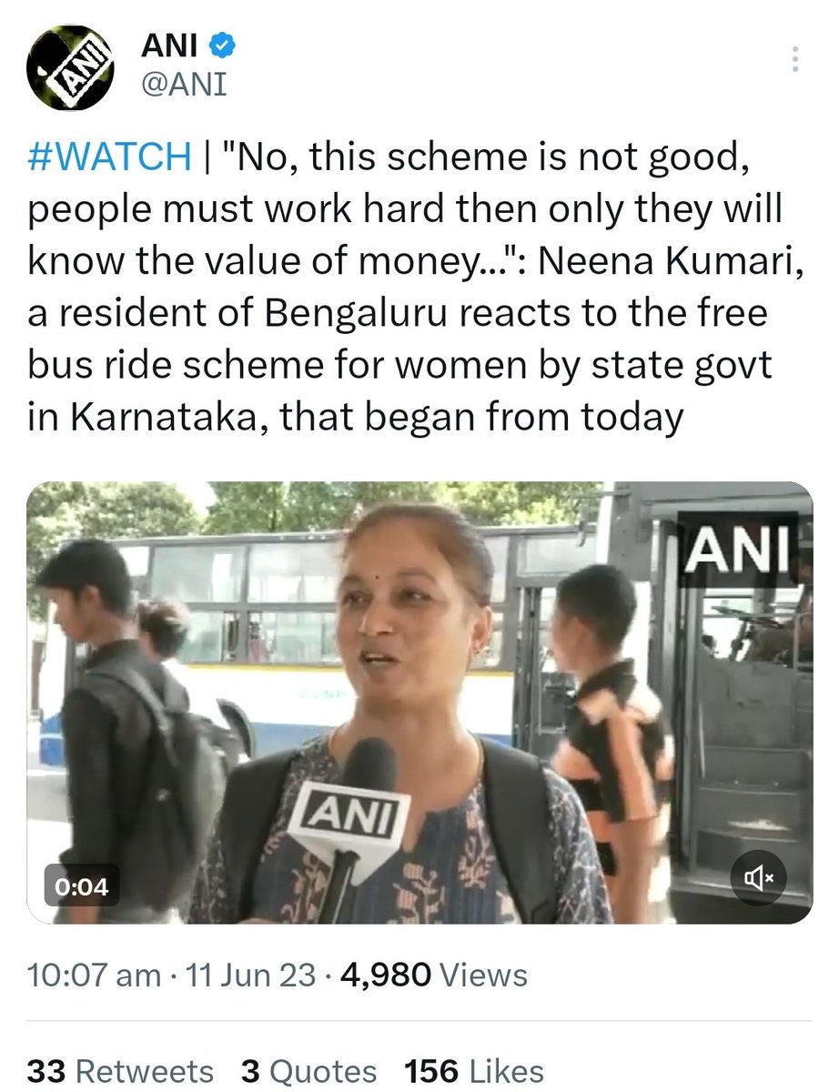 zoo_bear's tweet photo. Women can travel for free on Govt buses across Karnataka from 1 pm on Sunday. Will not cover luxury and interstate buses. 

Meanwhile Propaganda News Agency   at 10 AM. 👇🤣 https://t.co/YVX61suOCR