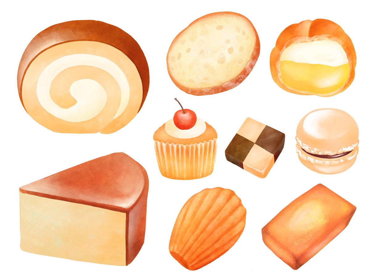 illust_kanda's tweet photo. 洋菓子のセットです🍰

2枚目が1年前ぐらいに描いたイラストなんだけど 下手すぎる😂 https://t.co/dWYQE04bwx