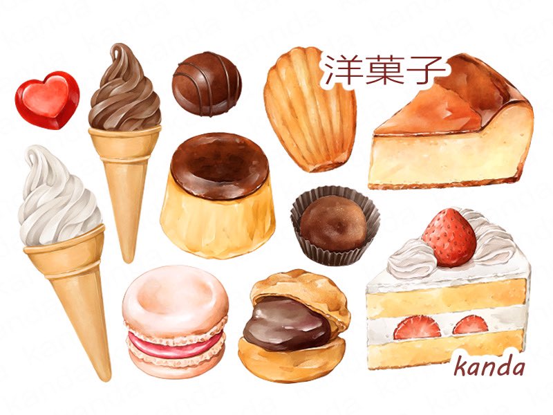 illust_kanda's tweet photo. 洋菓子のセットです🍰

2枚目が1年前ぐらいに描いたイラストなんだけど 下手すぎる😂 https://t.co/dWYQE04bwx
