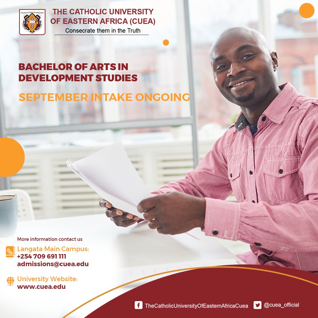 cuea_official's tweet photo. Human Development, and related affairs need expertise. Take Development Studies with us. Apply for our September intake. Email admissions@cuea.edu +254709691111 #education #UniofChoice #ExperienceCUEA #Studyincuea https://t.co/K4XkzJ9GHw