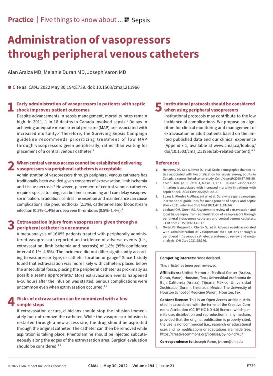 Pulm PEEPs on Twitter "RT ApoThera Administration of vasopressors
