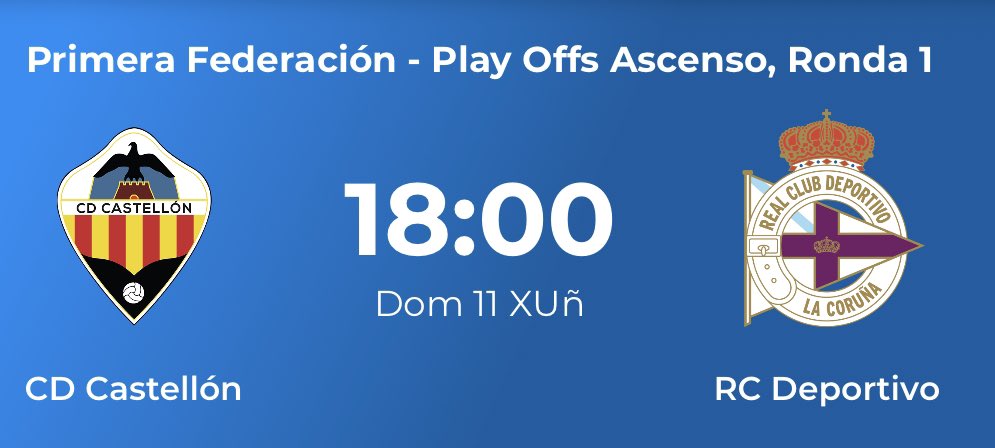 Vandaag wedstrijddag!

Second leg of play-off. After 1-0 in Riazor Depor needs to win or draw to be in the final for promotion to professional football.
Today more than ever…

Forza Depor!!!
💪🏻💪🏻💪🏻💪🏻
💙🤍💙🤍💙

#forzadepor #vamosdepor  #rcdeportivo #daledé #hondenlullen