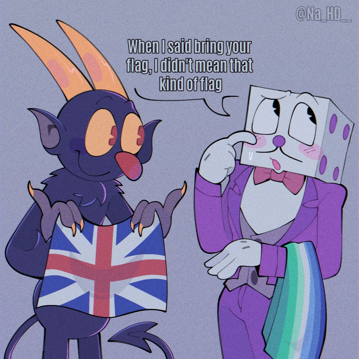 I don't know why this occurred to me XD

#PrideMonth #Devildice #KingDice #TheDevilCuphead #Cuphead #thecupheadshow #RENEWTHECUPHEADSHOW