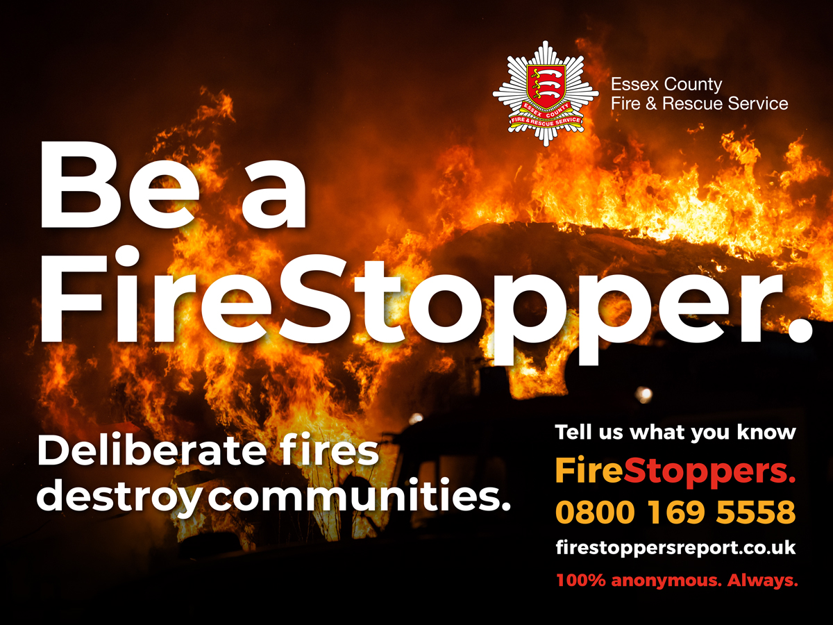 If you see or know anything about a deliberate fire, you can report it anonymously via #FireStoppers
