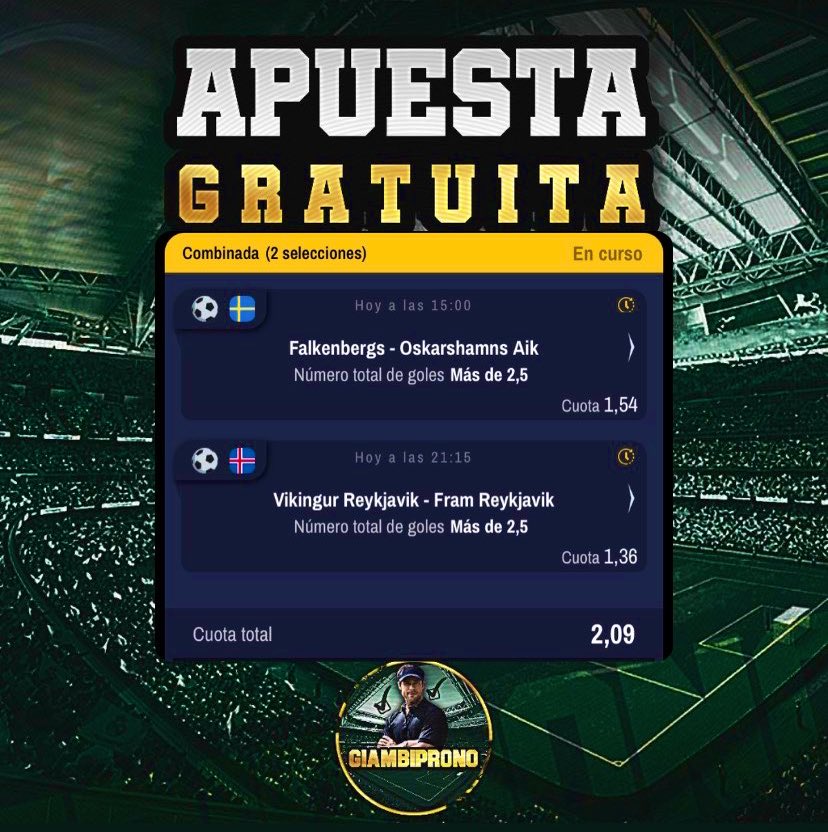 A partir de hoy dejaré todos los días una apuesta gratuita.

Y llevaré la contabilidad de todas ellas.

Serán todas STAKE1 aquí en Twitter