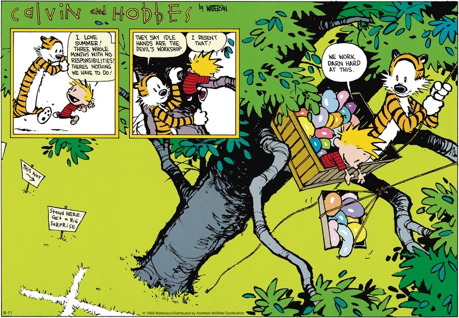 Calvin and Hobbes by Bill Watterson for Sun, 11 Jun 2023

#Calvin #CalvinandHobbes #Comics #DailyComics #CalvinHobbes