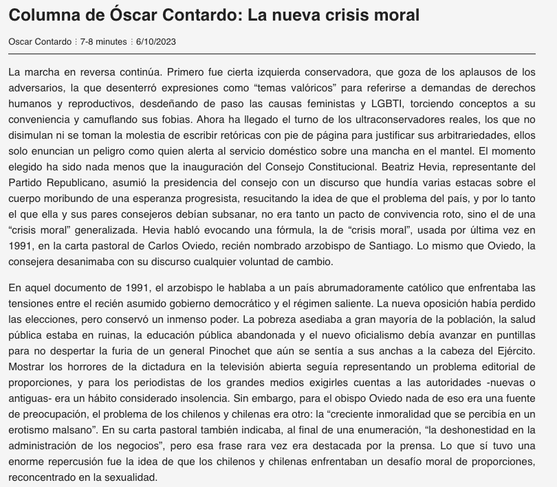 nbody6's tweet photo. Columna de Óscar Contardo: La nueva crisis moral https://t.co/NEIOOvo4as