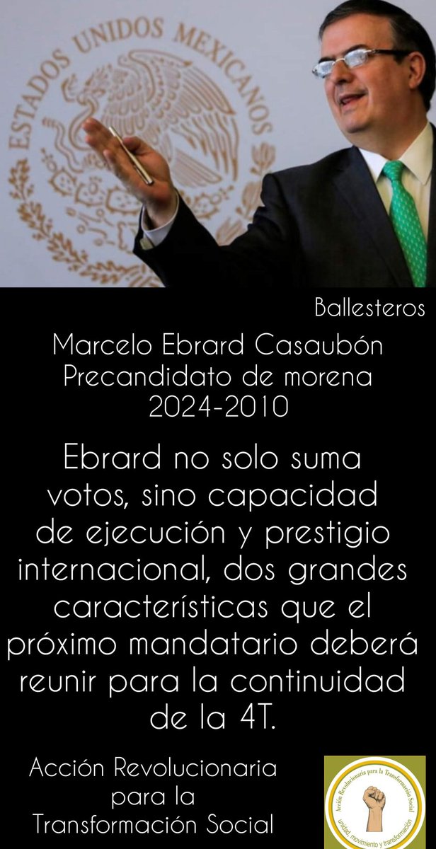 ARTS_Michoacan's tweet photo. El es el único que ha sido sucesor ya probado de López Obrador, cuando fue Jefe de Gobierno de la Ciudad de México.

México está Destinado a la Grandeza 
#ConMarceloSÍ
@m_ebrard
@HECTORHBA @BlancaPinaG https://t.co/dFVAVNx89d