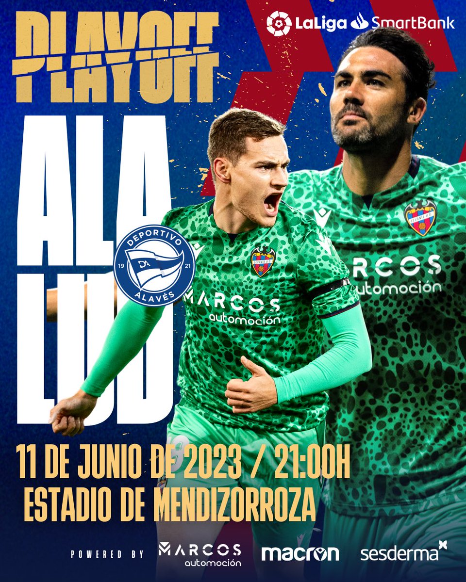 Final 𝐏𝐥𝐚𝐲𝐎𝐟𝐟 ⚔️🐸

🕒 21:00h
🆚 <a href="/Alaves/">Deportivo Alavés</a> 
⚽️ #AlavésLevante
🎙 <a href="/LUDradio/">Levante UD Radio</a>