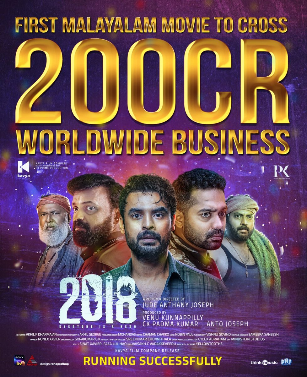 #2018Movie

1st #MalayalamMovie to cross #200cr #Worldwide 

#AllTimeBlockbuster #IndustryHit #Malayalam 💥

#2018EveryoneisaHero #TovinoThomas #KunchakoBoban #Lal #AparnaBalamurali #Narain #AsifAli #JudeAnthanyJoseph #IndianCinema #BoxOffice #BoxOfficeCollection #Mollywood