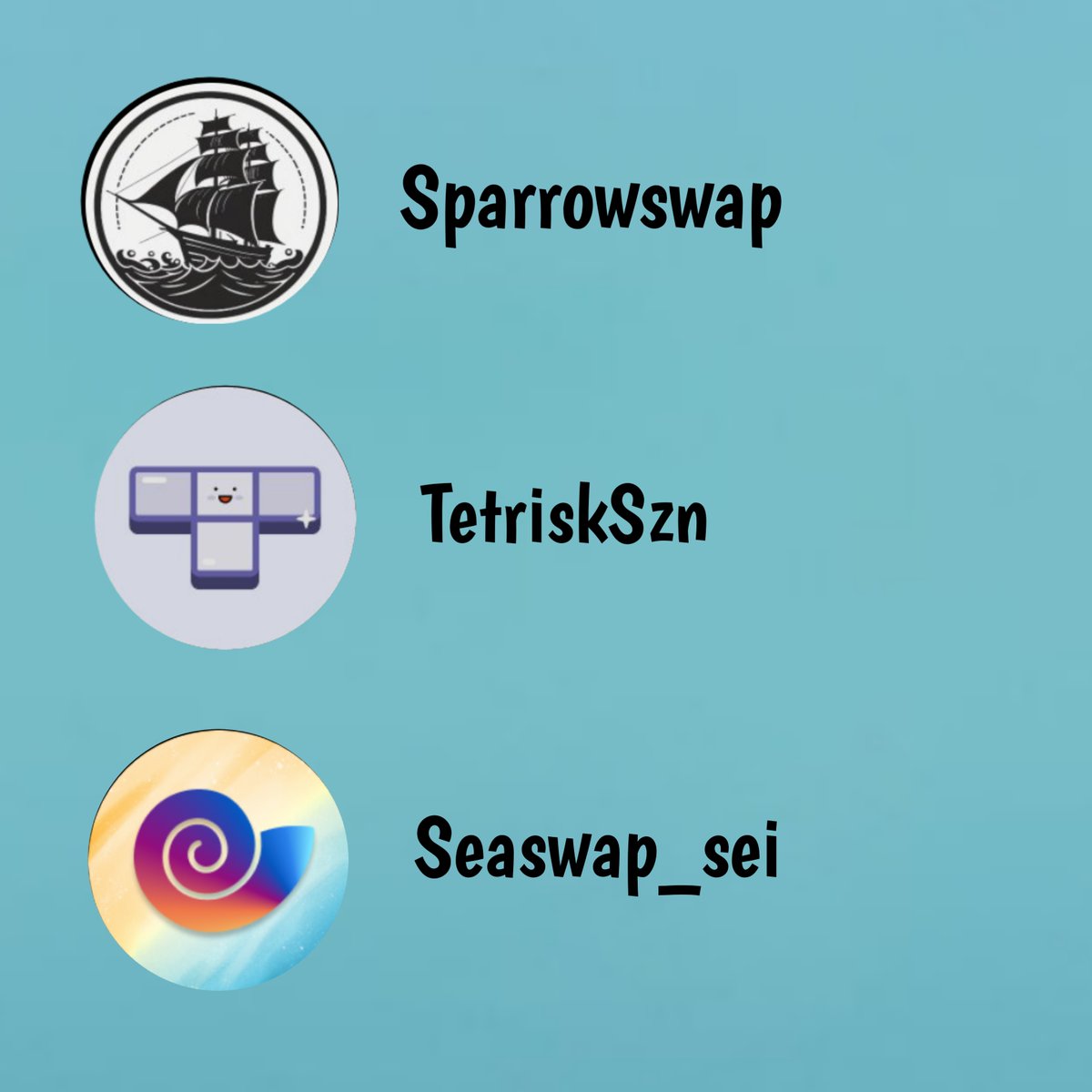 Seiwatcher's tweet photo. The #SEINetwork is booming! 🚀 Don't miss out on these top 3 communities:

@Seaswap_sei - Revolutionizing DeFi with innovative solutions.

@TetriskSzn - Game-changers in blockchain-powered gaming.

@sparrowswapxyz - Leading the way in seamless decentralized exchanges. #Sei https://t.co/q2IeUxDGTZ