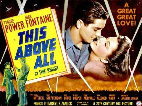 Can love survive the war and society? #TyronePower #JoanFontaine THIS ABOVE ALL (1942) 9:55am drama #TPTVsubtitles