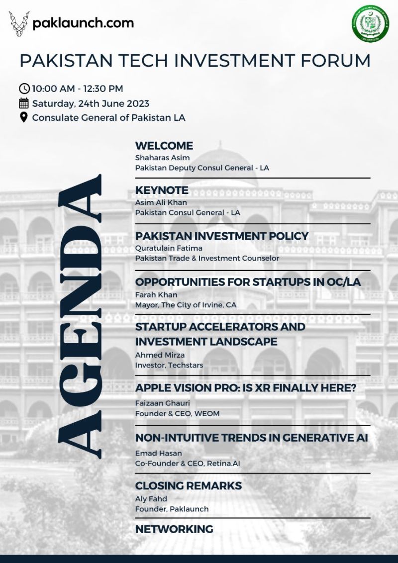 on Twitter "PAKISTAN TECH INVESTMENT FORUM (LA, CA) DATE