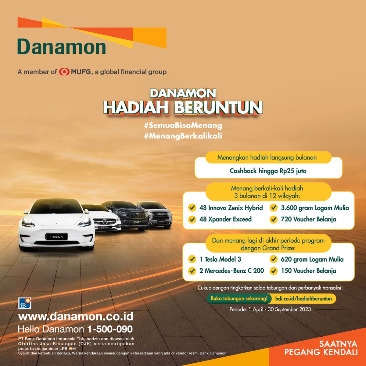Kaget banget Bank Danamon ngasih banyak undian hadiah huhu sukaa banget bdi.co.id/dhb4
#SemuaBisaMenang #MenangBerkalikali