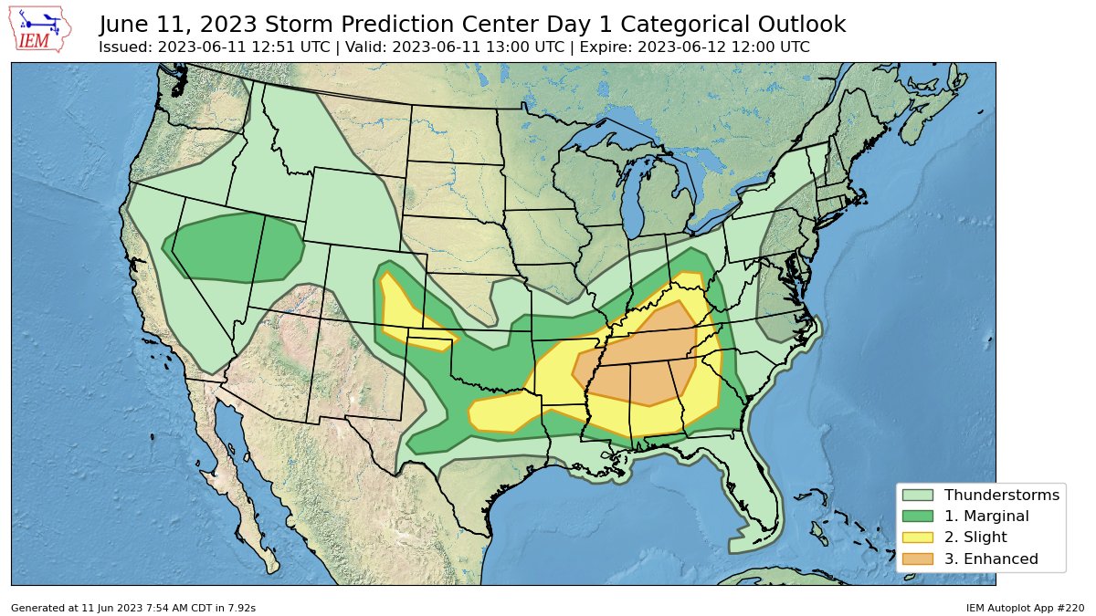 Pettus Weather on Twitter "RT iembot_spc The Storm Prediction Center