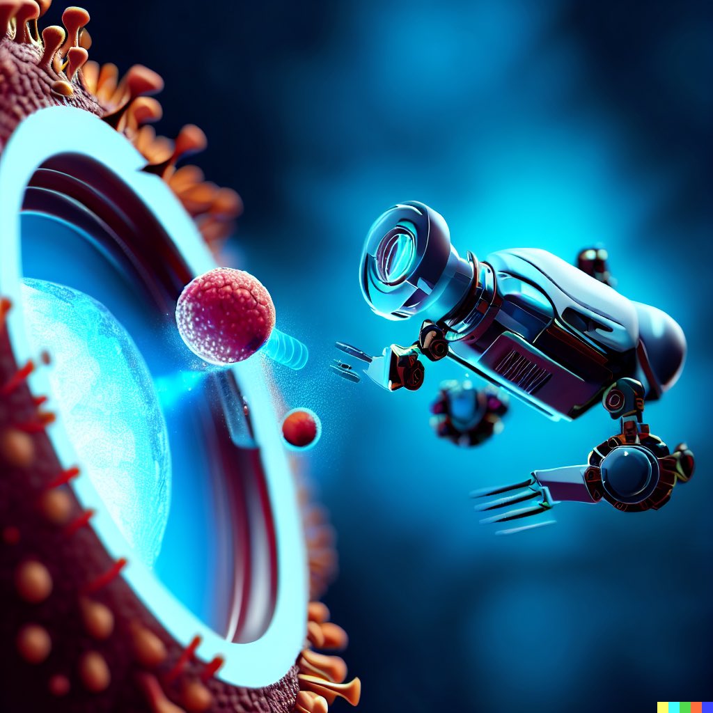 aycatech's tweet image. Medical Marvel: A nanobot equipped for microscopic surgeries

⚙️🧬 x DALL·E experimental model

These concepts may not be scientifically accurate, but they inspire us to think differently! 

#dalle #experimentalmodel #creativetechnologist #test #sciencecommunication