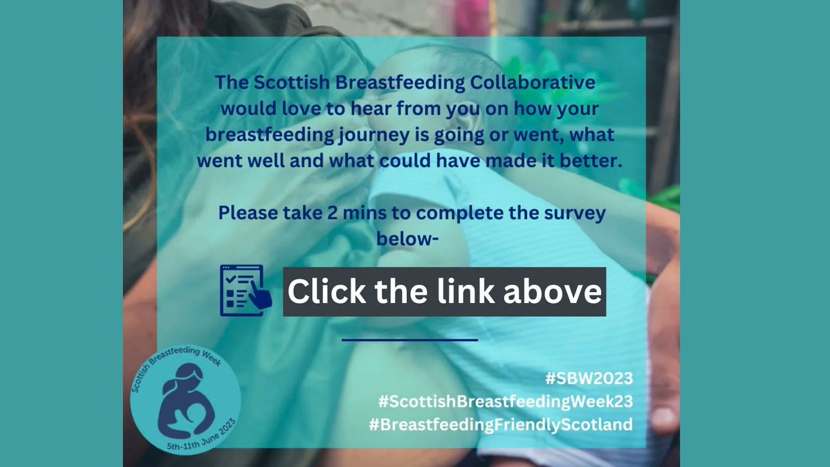 On the final day of Scottish Breastfeeding Week please share 🙌 the Breastfeeding in Scotland Survey to gather information about people's breastfeeding journey to guide future support buff.ly/43CioDl