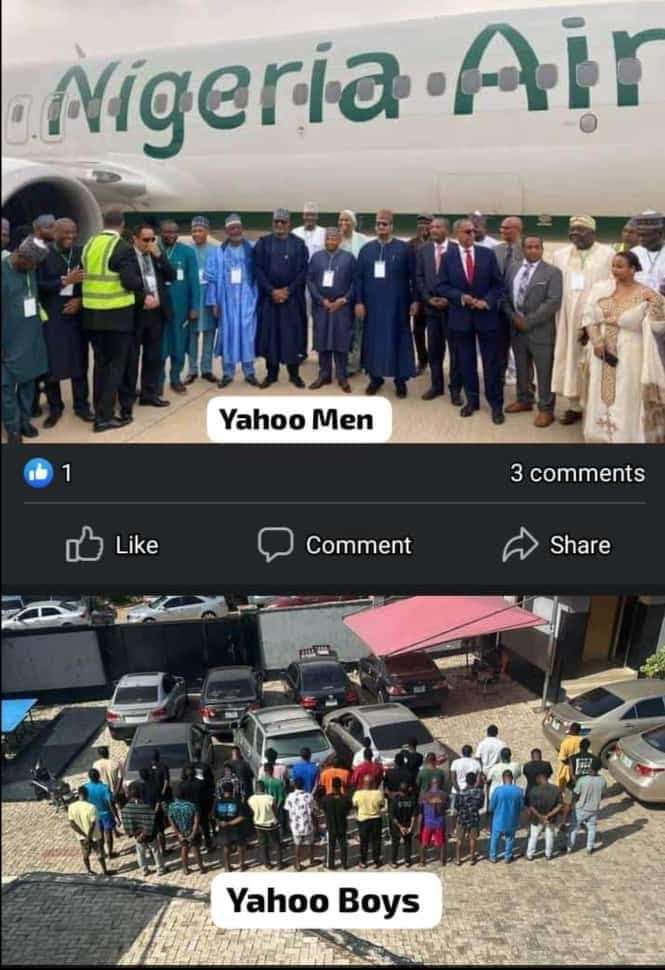 Centmaintain's tweet image. in Nigeria every politician is a criminal.  An idiot wasted a whole 8 yrs to reprint old ill fatted plane of Ethiopia airline as Nigeria Air. his follow criminals went to take a photo.  in Nigeria a drug Lord with mental health issue is a president.