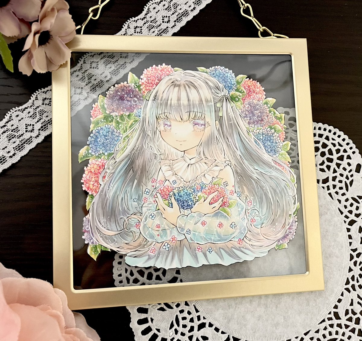 BOOTH販売にて「紫陽花」をお迎えいただけました✨ 切り抜きに挑戦したものになります。 花や髪の毛の描写も細かく作りましたので楽しんでいただけると嬉しいです🤍 ありがとうございます🙏✨ #BOOTH