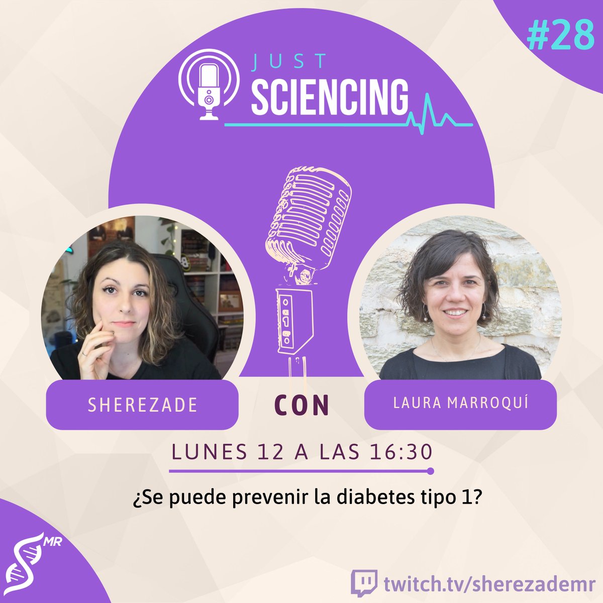 sherezade_mr's tweet image. Arrancamos la semana con un tema que todavía no había llegado a los #JustSciencing de la mano de @lmarroqui.

Aprenderemos sobre la prevención de la diabetes tipo 1, pero tocaremos temas generales de metabolismo y seguramente "dieta" o nutrición ✌️🏻🤓

🟣Lunes a las 16:30h🟣
