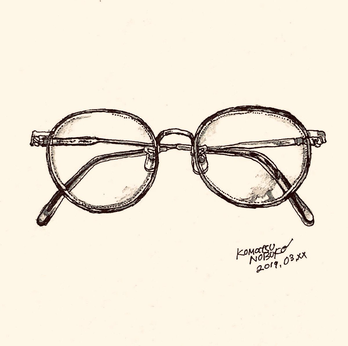 「メガネ」|こまつのイラスト