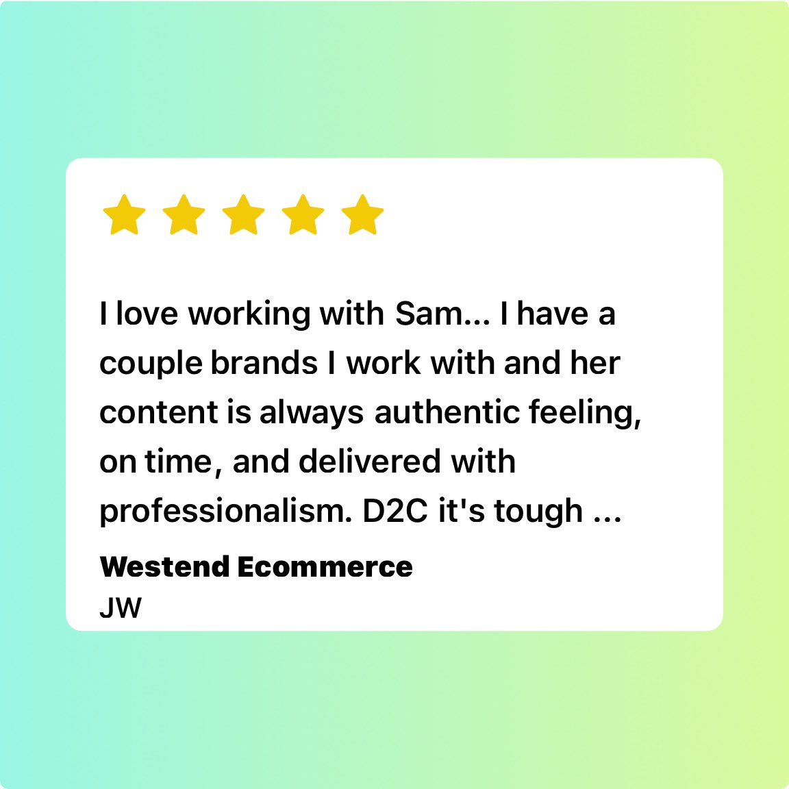 SamStrohekerUgc's tweet image. Love love LOVE receiving this kind of feedback from my clients! And @TrustUgc has been such a great tool for gathering client reviews ☺️ #ugccreator #ugccommunity #ugcreview